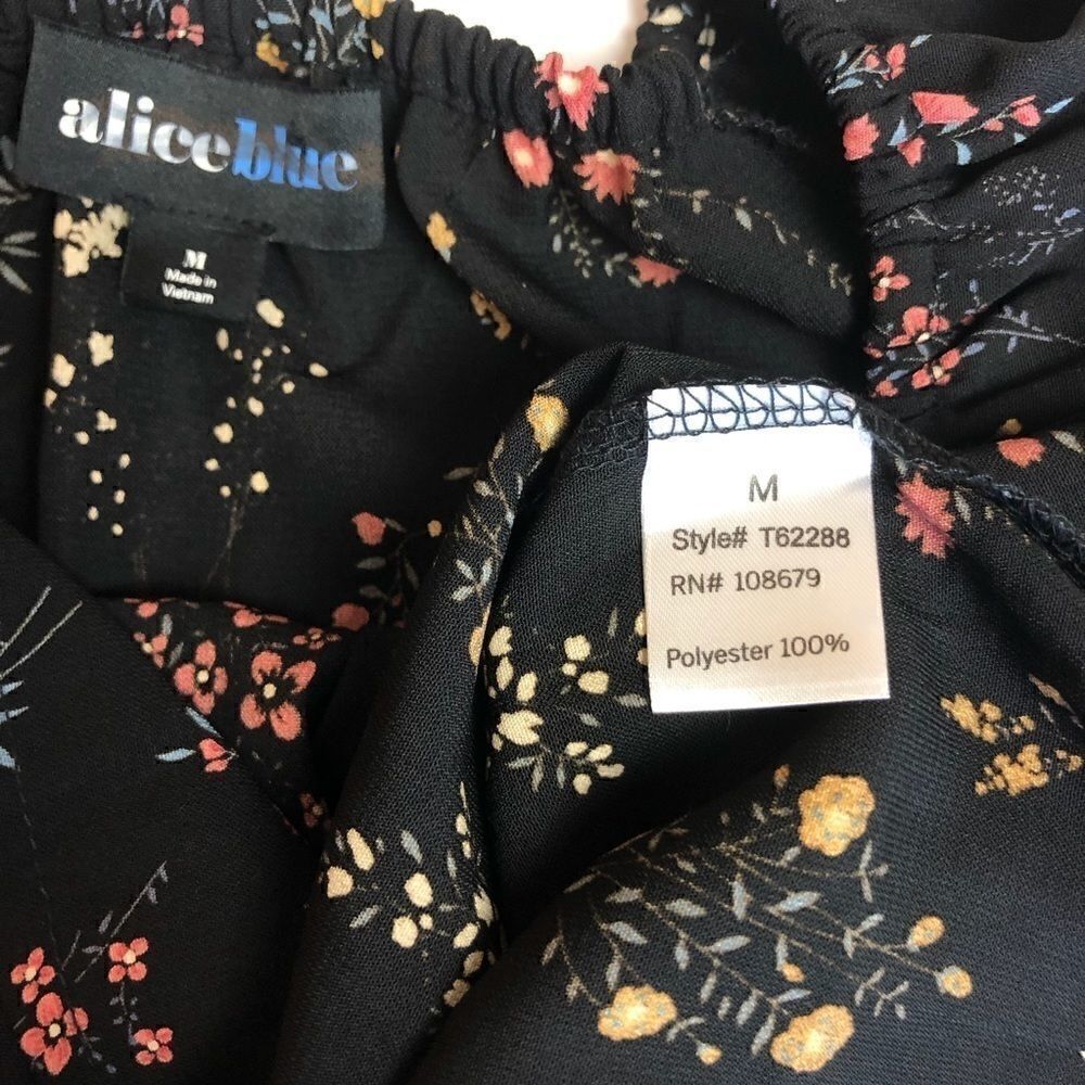 Alice Blue | Off Shoulder Black Floral M NWOT - Picture 5 of 6